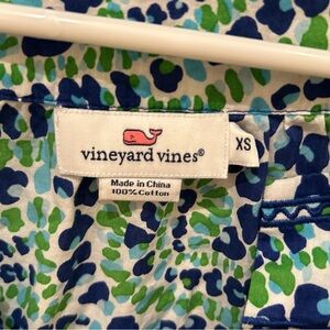 Vineyard Vines Blue and Green Blouse